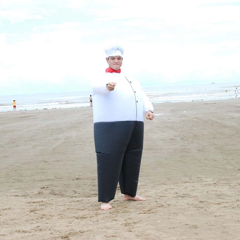 

Sumo Wrestler Costume Cosplay Funny Chef Inflatable Suits Blow Up Outfit for Adult Halloween Party Dress