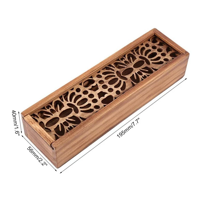 

Stationery Box Wooden Pencil Case Hollow Pencil Case Storage Box Student School Office Gift Box