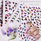 Смешанные самоклеящиеся наклейки-бабочки 12 шт., наклейки на Хэллоуин, 3D наклейки для ногтевого дизайна, тыква, призрак, рождественские украшения