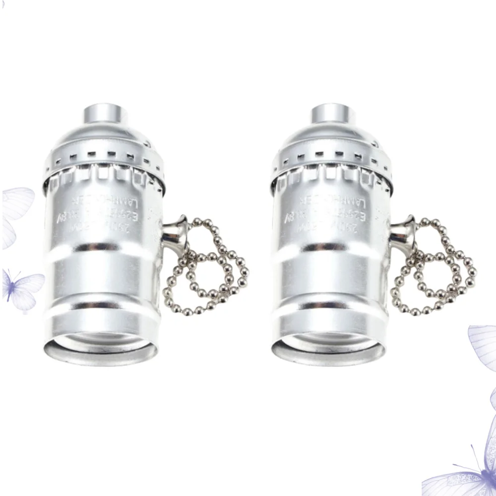 

2pcs Retro E26 Lamp Bases Vintage Lamp Holder Accessories Light Holder Aluminum Light Base for Home (Golden)