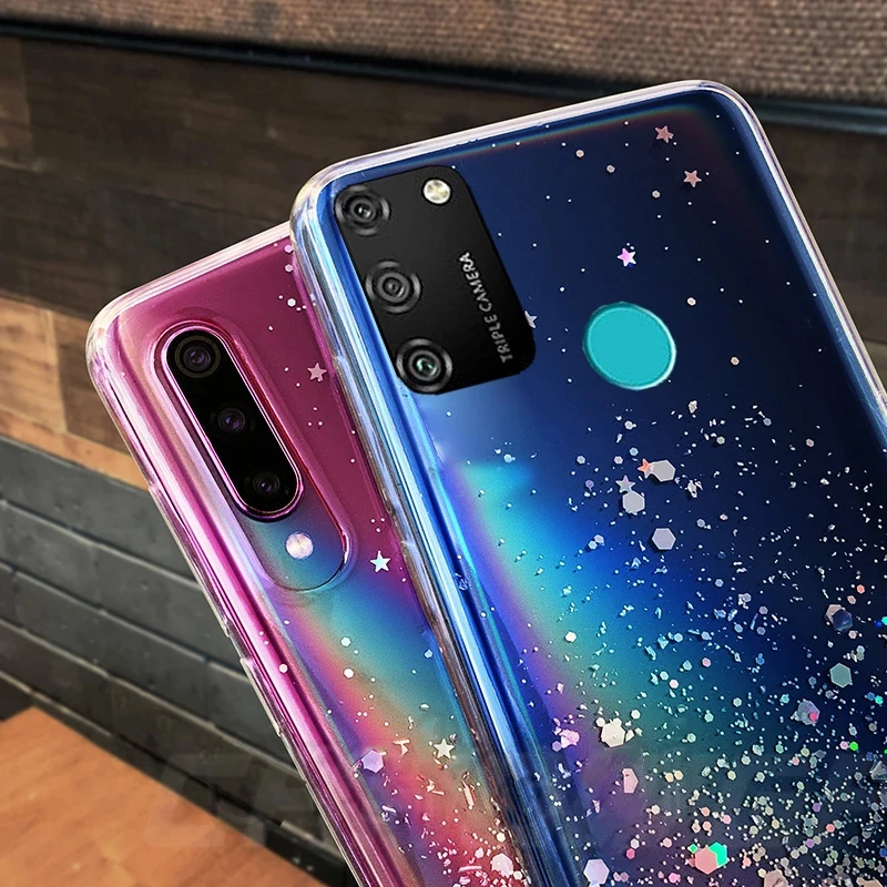 Чехол для Xiaomi Redmi Note 10 9T 9S 9 Pro – роскошный блестящий чехол из мягкого TPU с блестками на задней стороне для 9A 9AT 9C NFC.