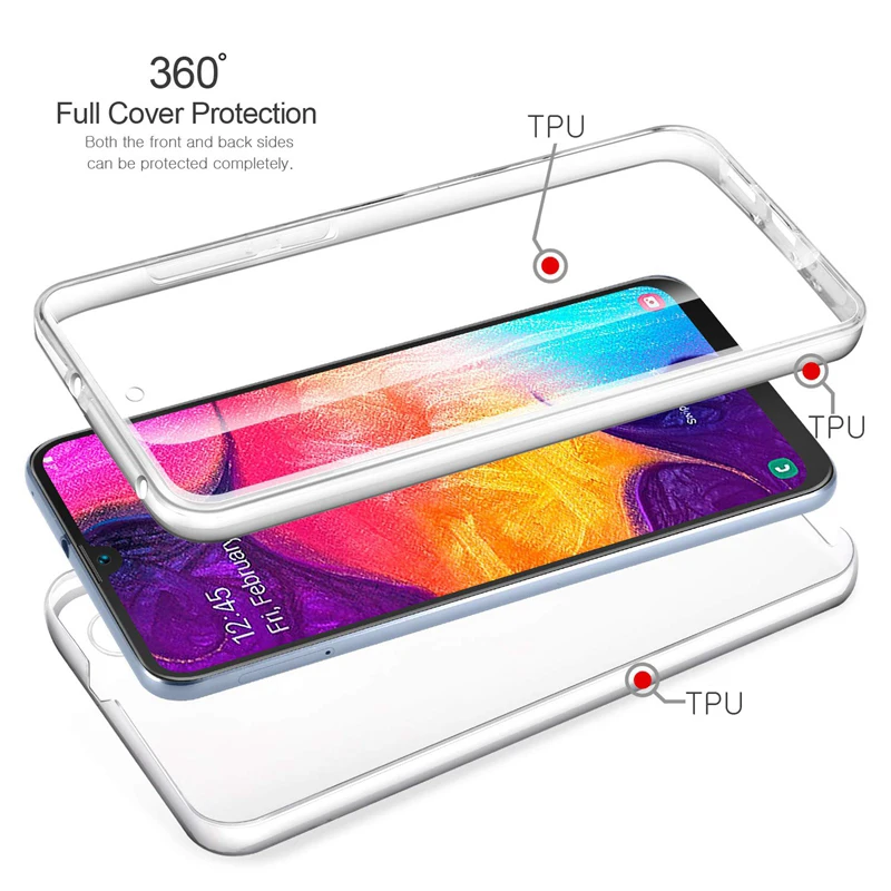 Чехол с полным покрытием 360 градусов для Redmi Note 9 Pro Max 9S 8T 8A 8 7A 6A 5A 4X прозрачный