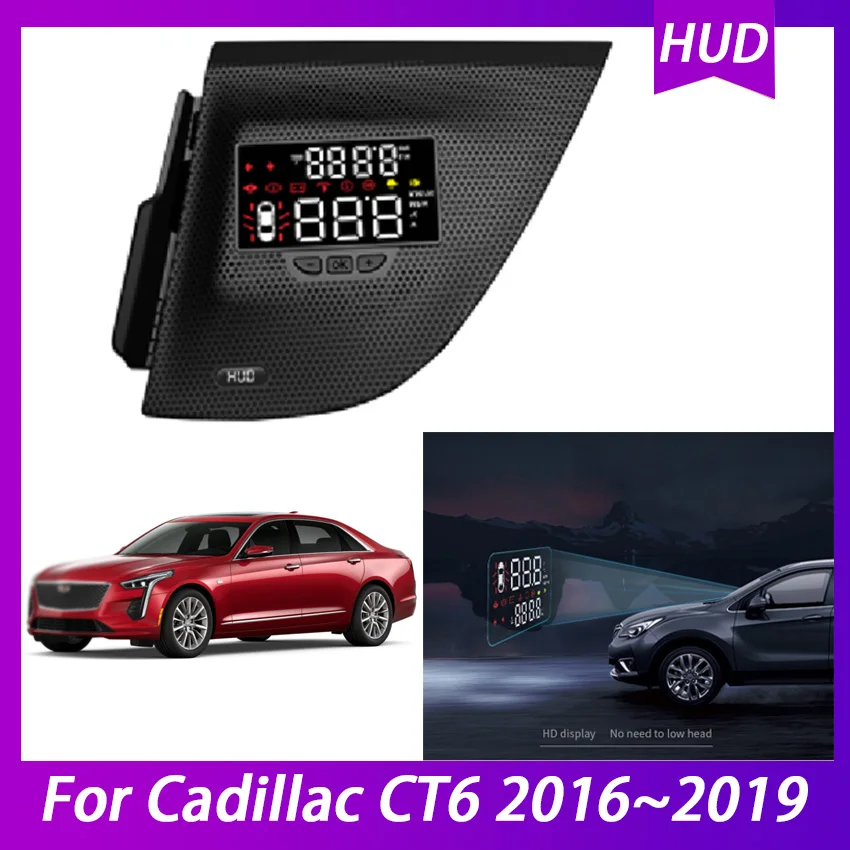 

Car Accessories Head Up Display HUD For Cadillac CT6 2016 2017 2018 2019 Windshield Projector Alarm System Plug And Play