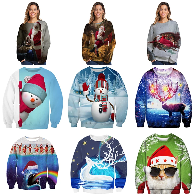 Уродливый свитер Рождественский мужской/wo мужской лося кофты для
