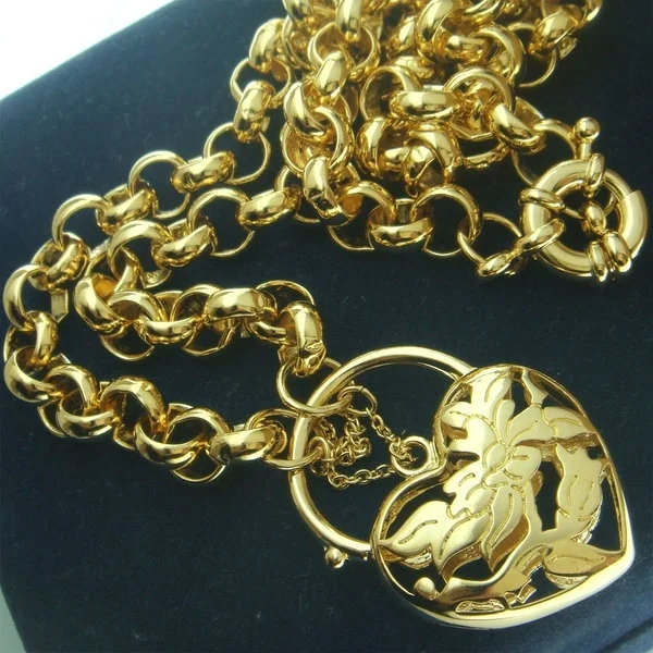 Позолоченная вакуумная цепочка для женщин и девочек с сердечком ожерелье 188 |