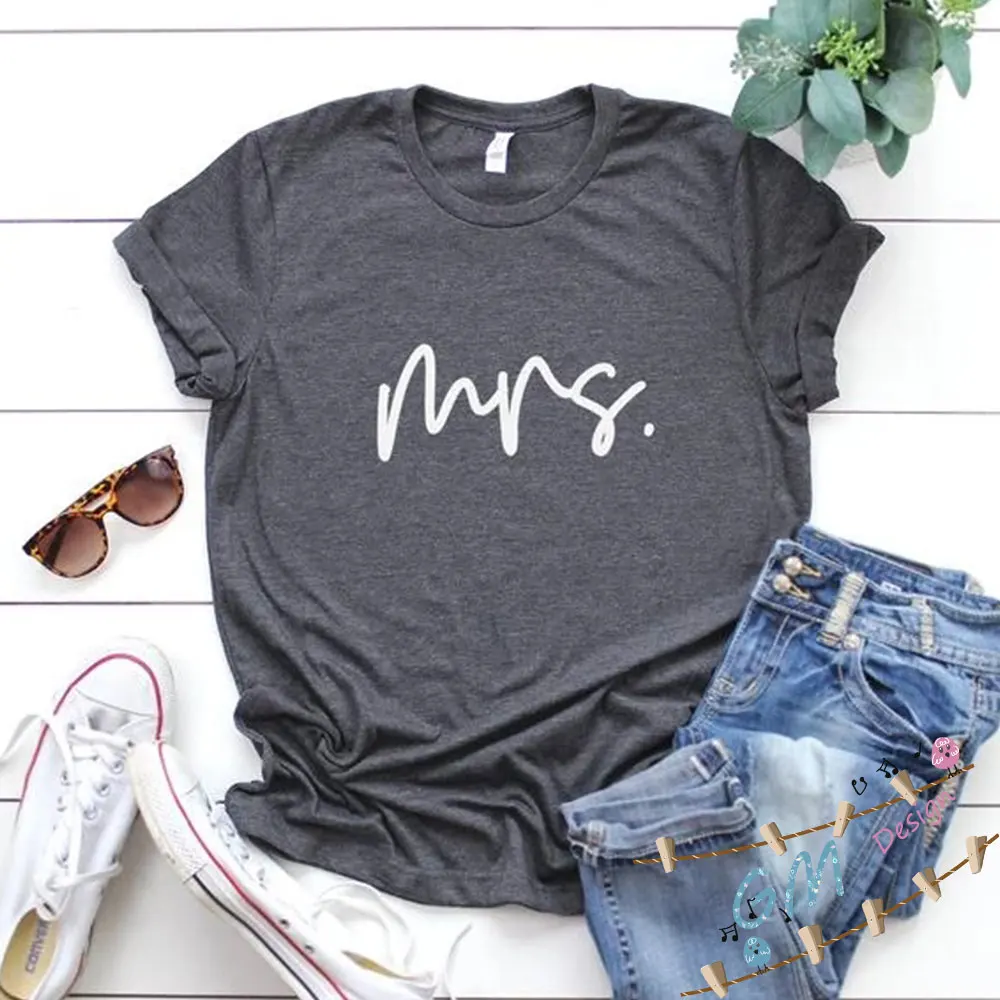 Подходящая пара Wifey Hubby футболка для медового месяца свадьбы MRS и MR жены мужа