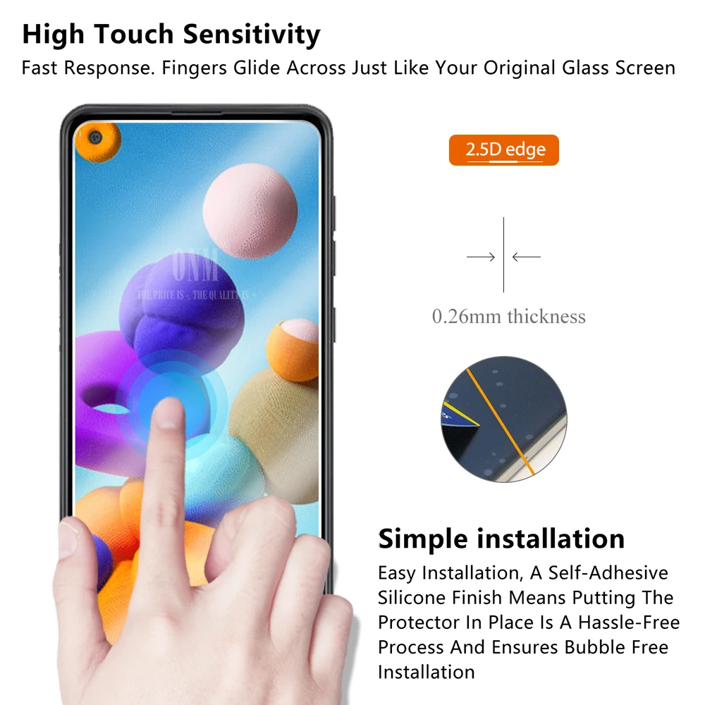 10 шт закаленное стекло для Samsung Galaxy A21 Защита экрана Защитная стеклянная