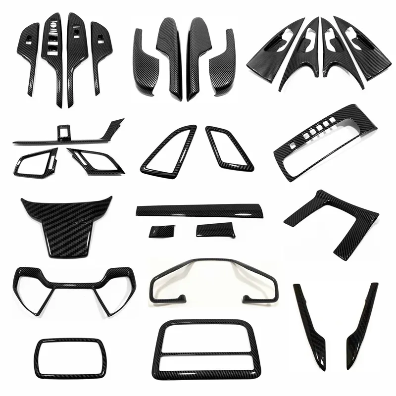 

For Honda Civic 10th 2016-2020 Car Armrest Door Window Glass Lift Switch Trim Cover Right Hand Drive accessories ABS Carbon 4pcs