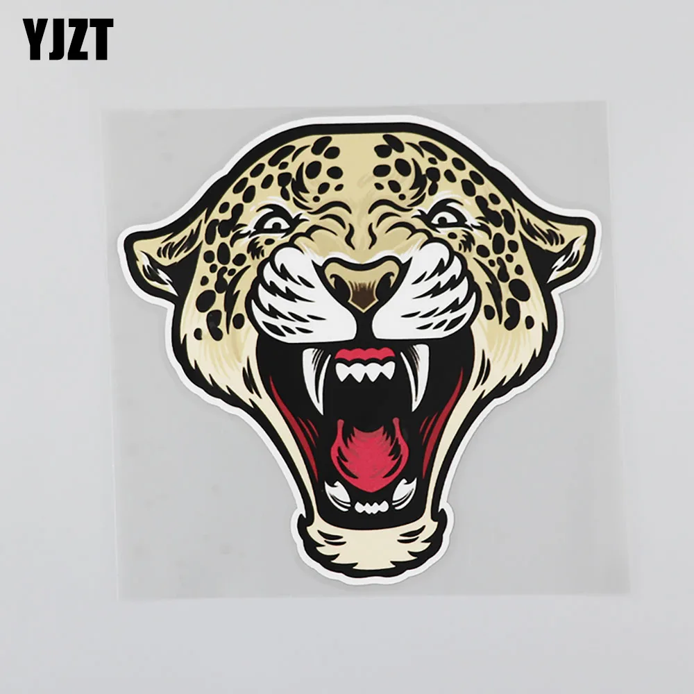 

YJZT 14.6CM*14.1CM Interesting Car Sticker PVC Decal Leopard 12A-0137
