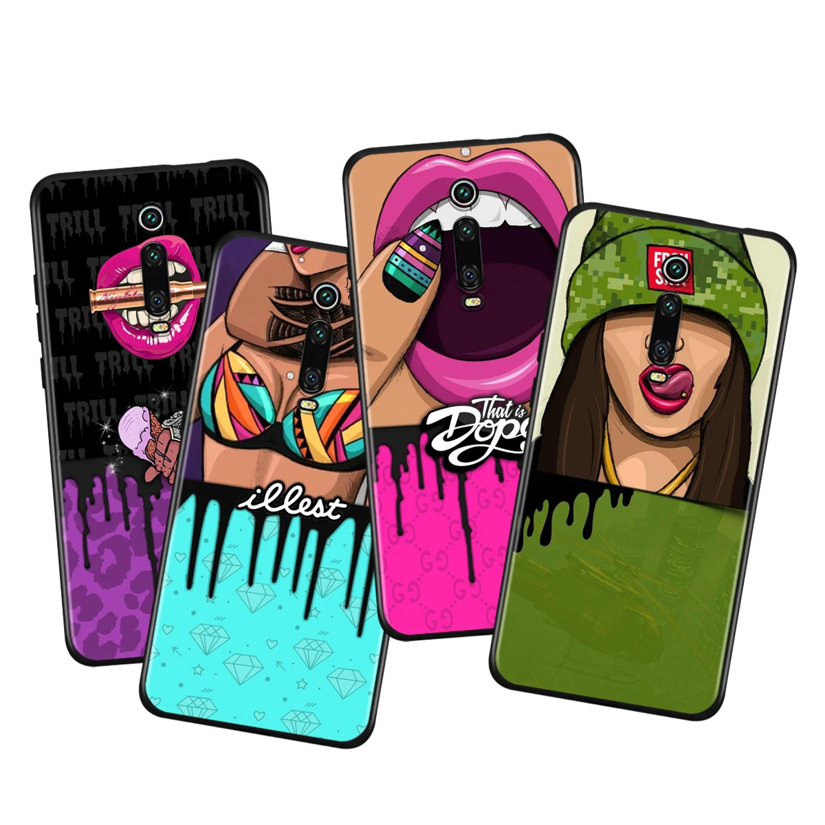 

Fashion girl art For Xiaomi Redmi 9i 9T 9A 9C 9 8A 8 GO 7 7A S2 Y2 6 6A 5 5A 4X Prime Pro Plus Black Phone Case