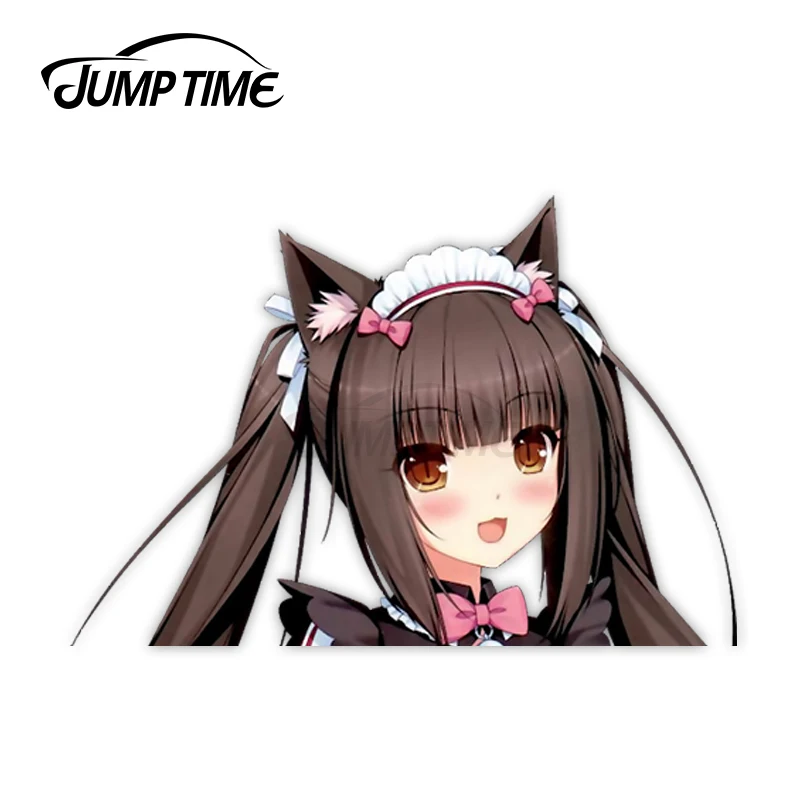 

Jump Time Chocola Maid Nekomimi 7.1 Sexy Big Head Anime Girl Vinyl Decal Waifu Peeker Car Stickers