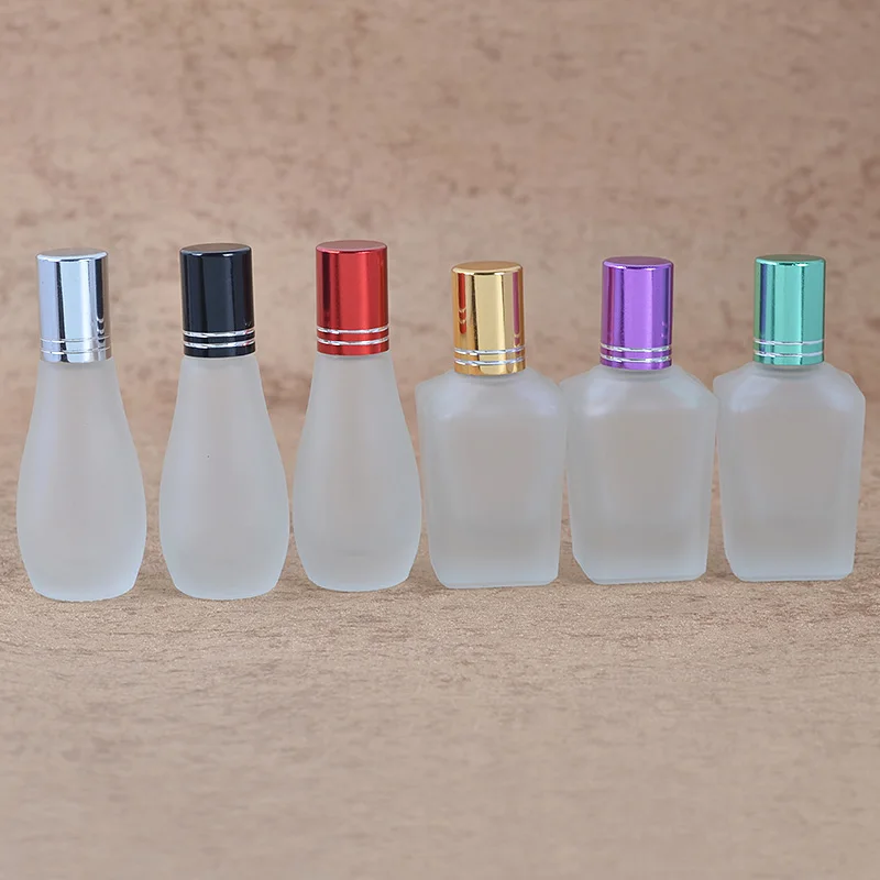 

MUB 3pcs 12/15ml Essential Oil Metal Roller Ball Frosted Glass Perfume Bottle Travel Empty Roll-On Refillable Cosmetic Container