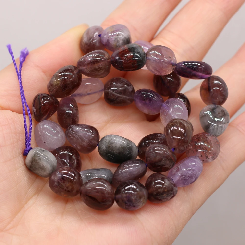 

Natural Purple Rutilated Quartzs Stone String Beads for Women Jewelry Making Bracelet Necklace Earrings Accessories Size 10-12mm