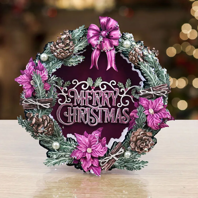 Праздничные 3D высечки с цветами металлические для скрапбукинга и изготовления