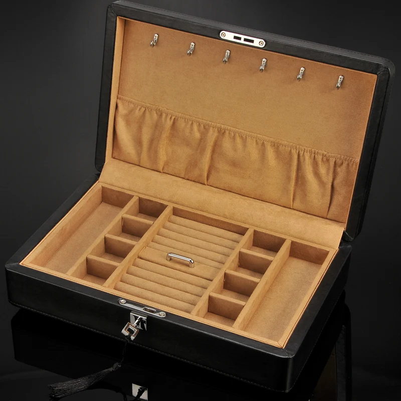 

Large Capacity Jewelry Box Women Leather Packaging Necklace Rings Earrings Bracelet Storage Organizer Display Gift Box Case