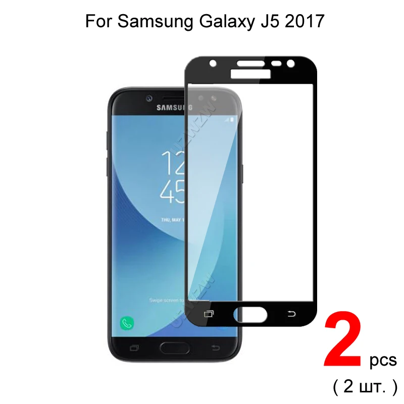 2 шт. стекло для Samsung Galaxy J5 2017 полное покрытие защита экрана защитное закаленное