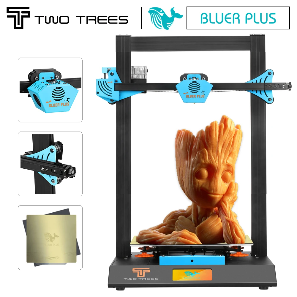 

2020 Newest Twotrees Bluer Plus 3D Printer Kit I3 Mega Upgrade PEI Magnetic Build Plate Large Size Metal Frame Screen printing