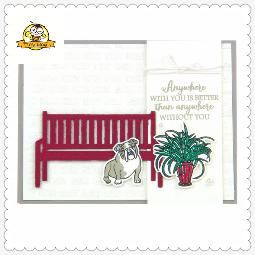 New Dresser Bench Metal Cutting Dies and Clear Stamps for Scrapbooking for DIY Card Making Cutting Crafts Stencil Dies