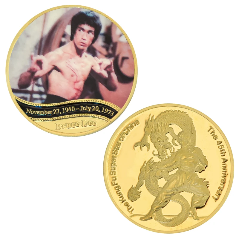 WR актер из фильма Брюс Ли позолоченный фотоальбом с держателем для монет
