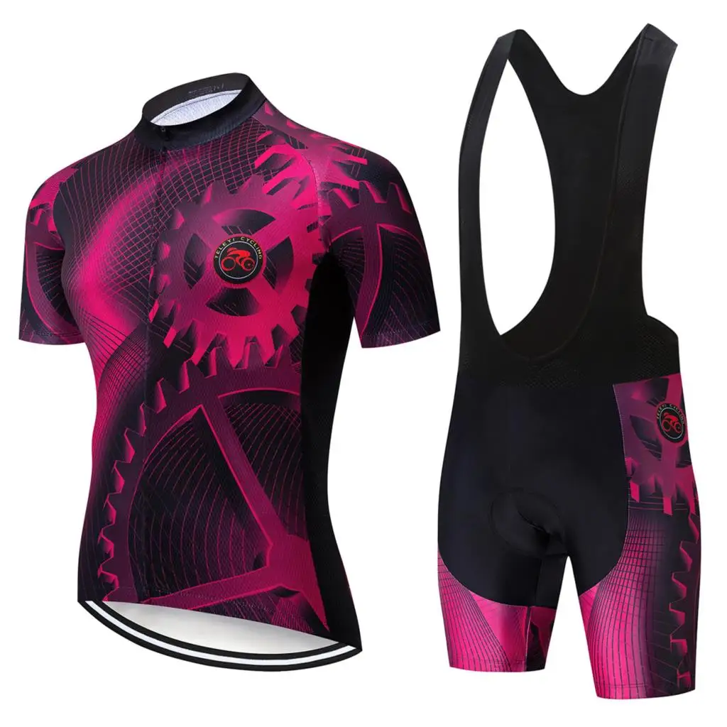 Лето TELEYI Велоспорт Джерси с коротким рукавом набор Майо Ropa Ciclismo Uniformes быстросохнущая велосипедная Одежда MTB велосипедная одежда - Цвет: No.4