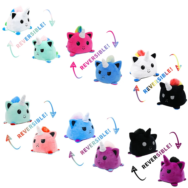 Двусторонний плюшевый 13 видов стилей в виде единорога для детей Мультяшные