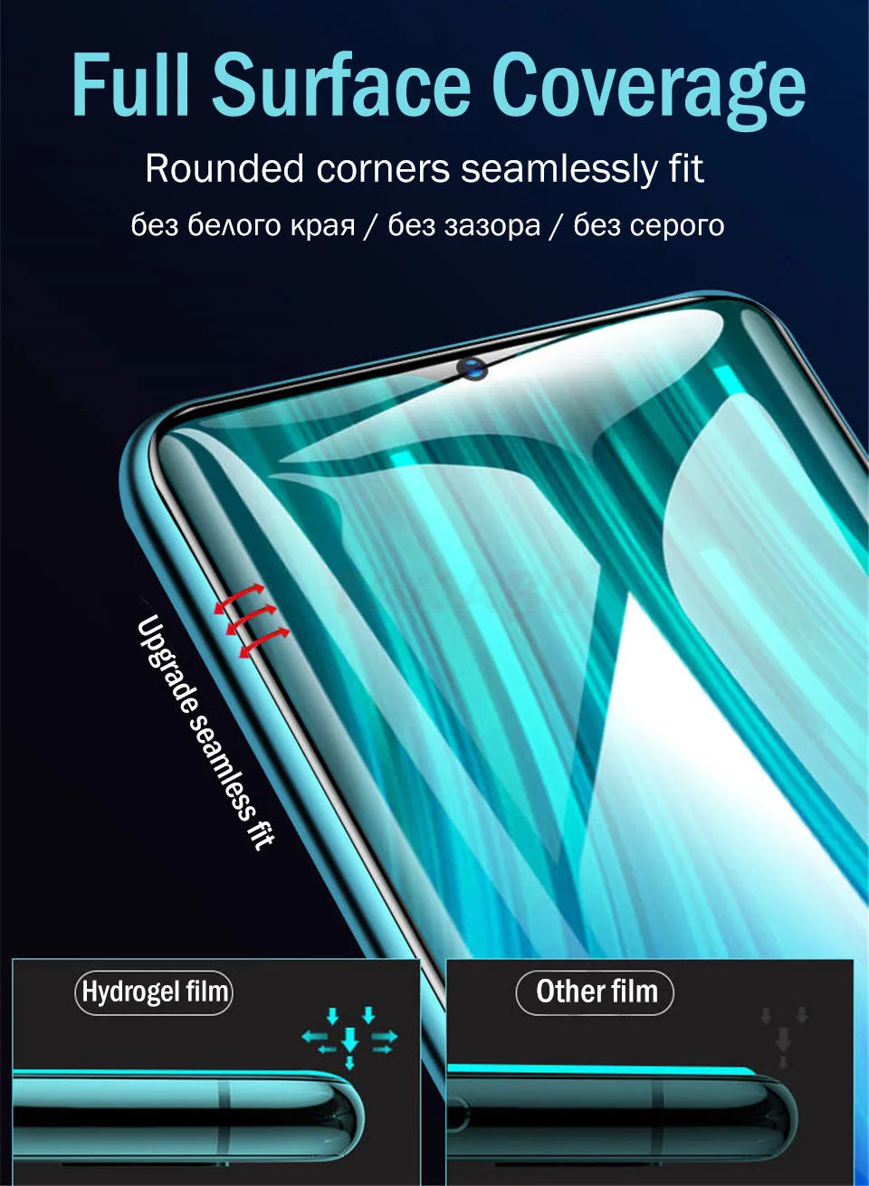 35D полное покрытие Гидрогелевая пленка для Xiaomi Redmi Note 8 7 5 K20 Pro 6A Защитная пленка для Xiaomi Mi 9T SE 8 Lite
