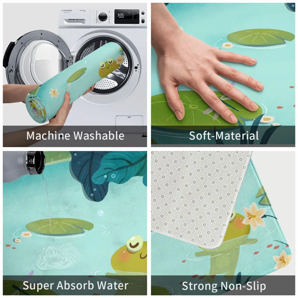 Симпатичный мультяшный Коврик для купания в виде лягушки коврик ног ванной