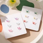 Корейские серьги-гвоздики в виде бабочки, набор сережек в виде Феи в виде бабочки, женские разноцветные милые серьги-гвоздики для детей