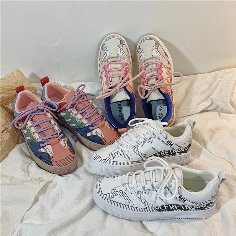 

Spring New Korean Fashion Casual Sports Breathable and Comfortable Color Matching Low-cut Canvas Shoes Flat Women's Shoes Y-09