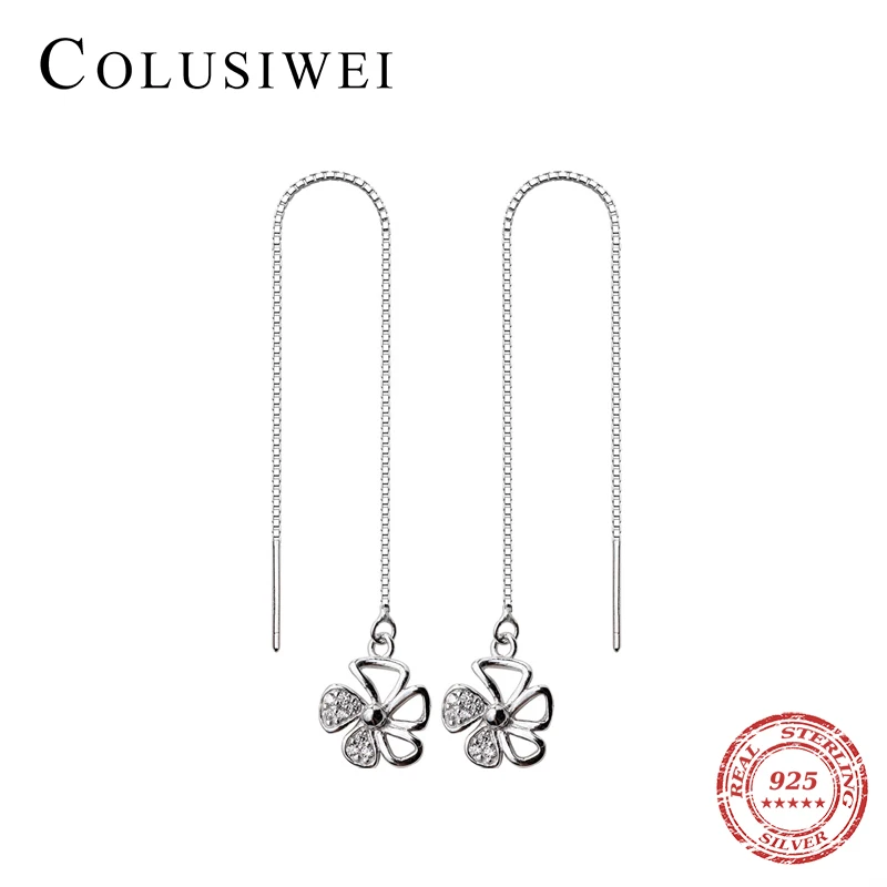 Colusiwei стильный цветок свисающие серьги для женщин 2 Цвет Длинная цепочка