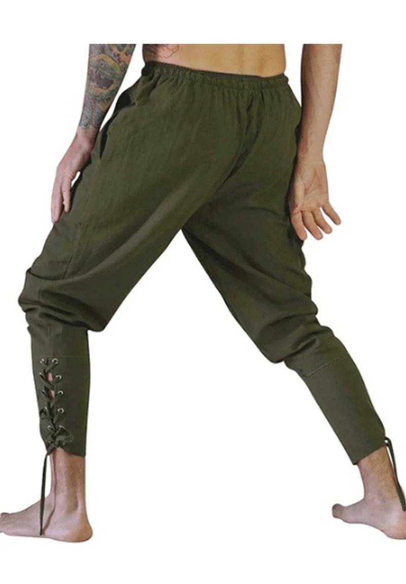 

WEPBEL Men Medieval Trousers Cosplay Costume Pirate Viking Renaissance Leg Bandage Loose Pant