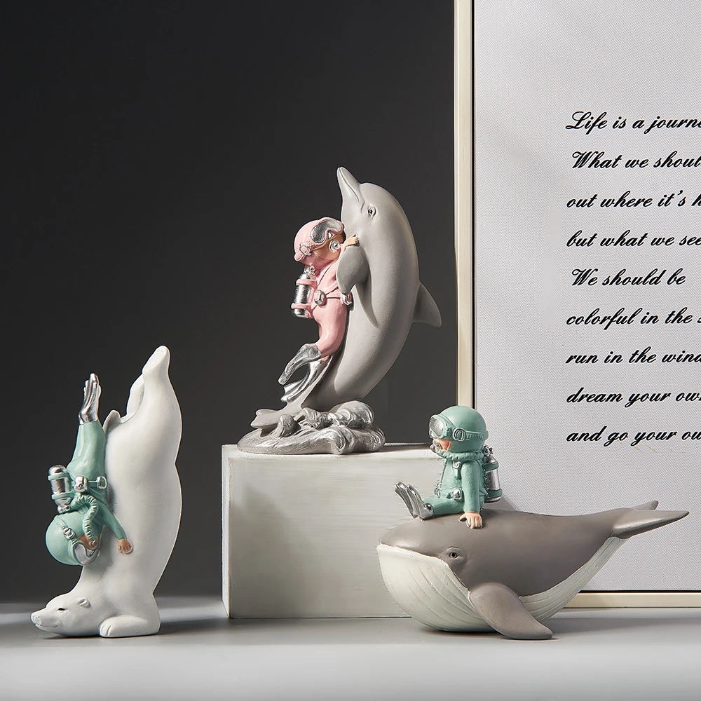 Статуэтки из смолы для ныряльщиков аксессуары украшения дома изящная статуя