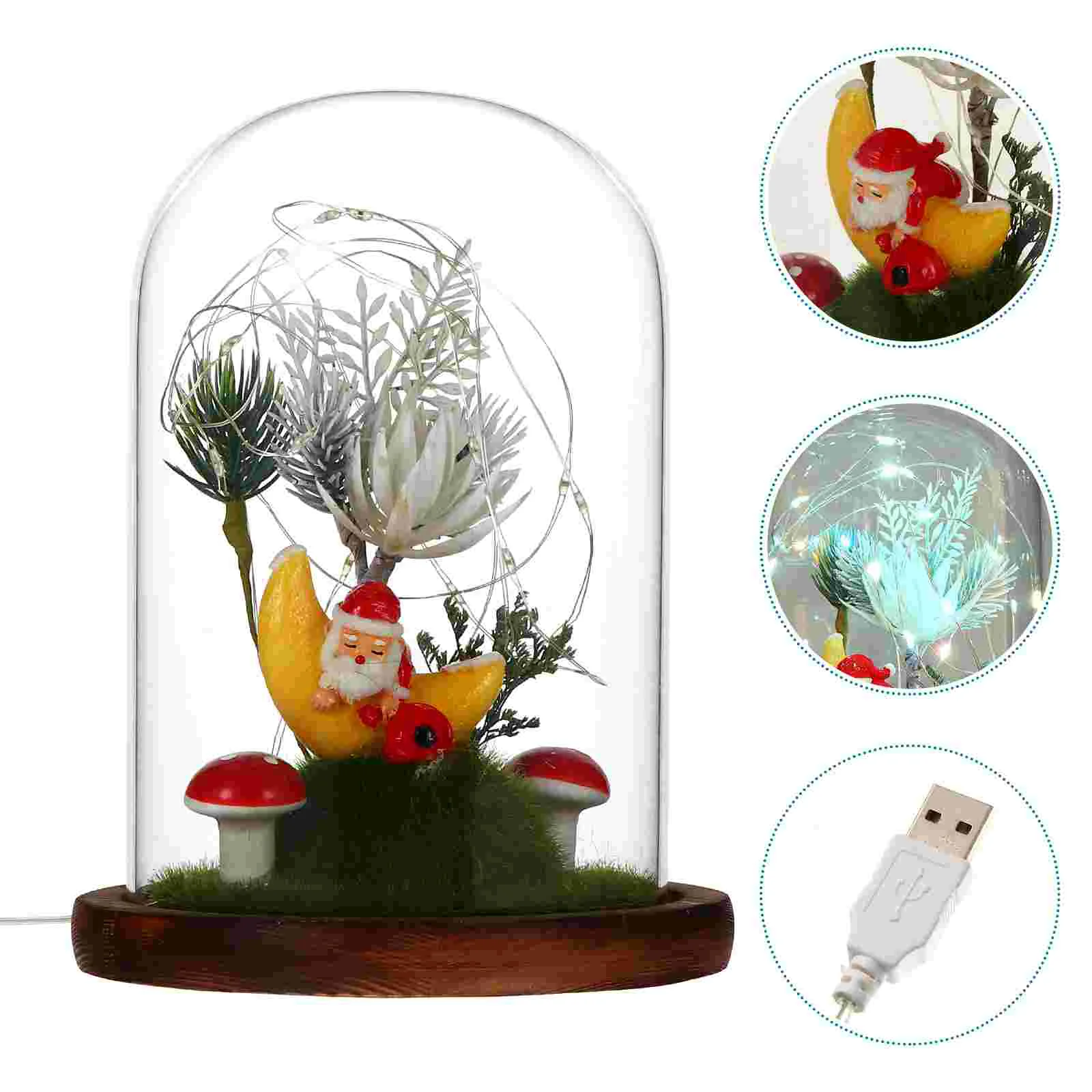 

Рождественская светодиодный ная настольная лампа, креативный декоративный светильник с стеклянным покрытием