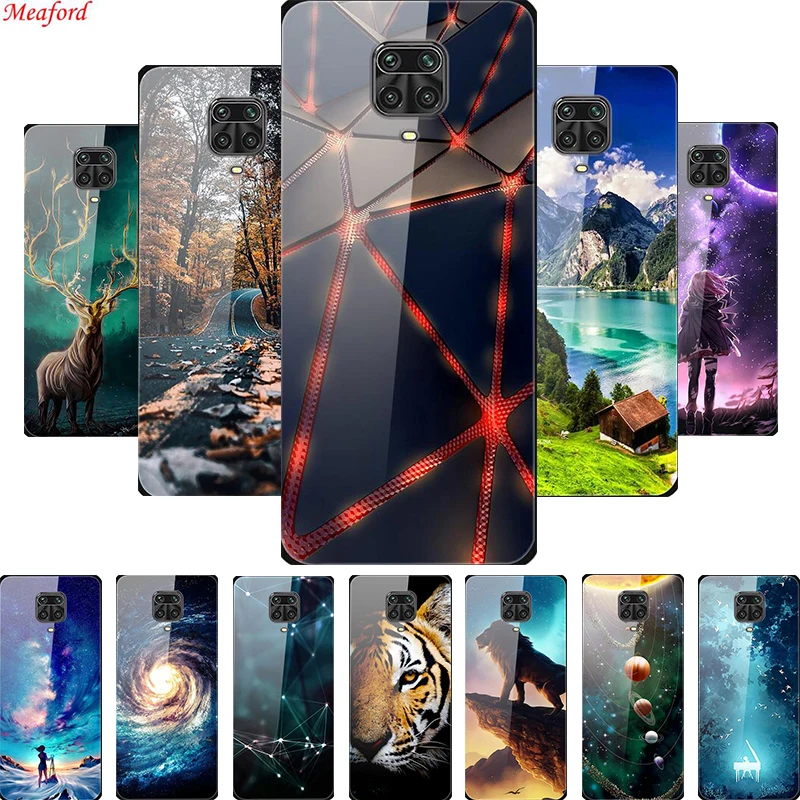 Чехол из закаленного стекла для Xiaomi Redmi Note 9 Pro Case Max стеклянная задняя крышка 9s