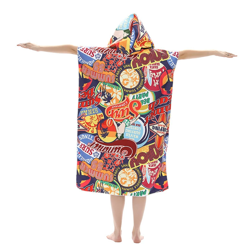 Модный пляжный халат с принтом банное полотенце модное пляжное капюшоном для