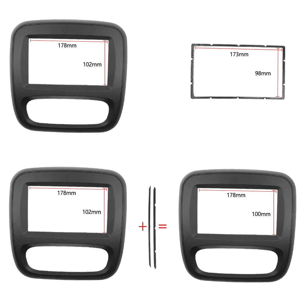 2 Din DVD-панель Fascia Для вверх Renault Trafic Opel Vivaro 2015 + монтажная панель для стереопанели