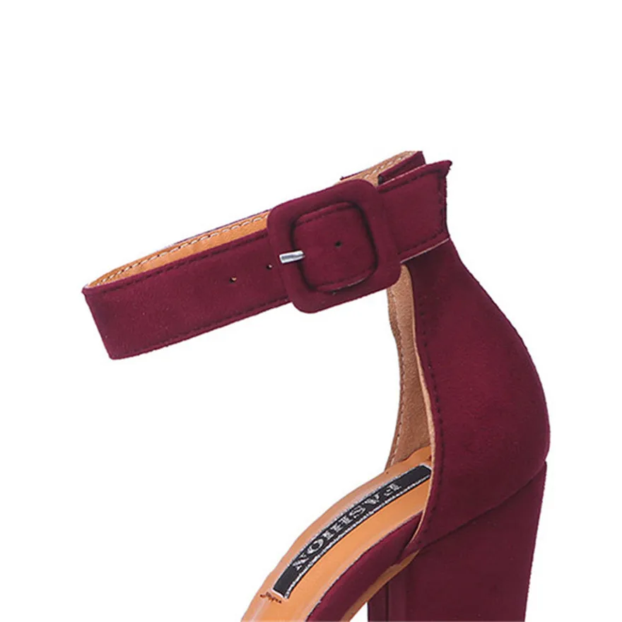 2022 флоковые Ремешок на щиколотке женские босоножки высоком каблуке Летние туфли