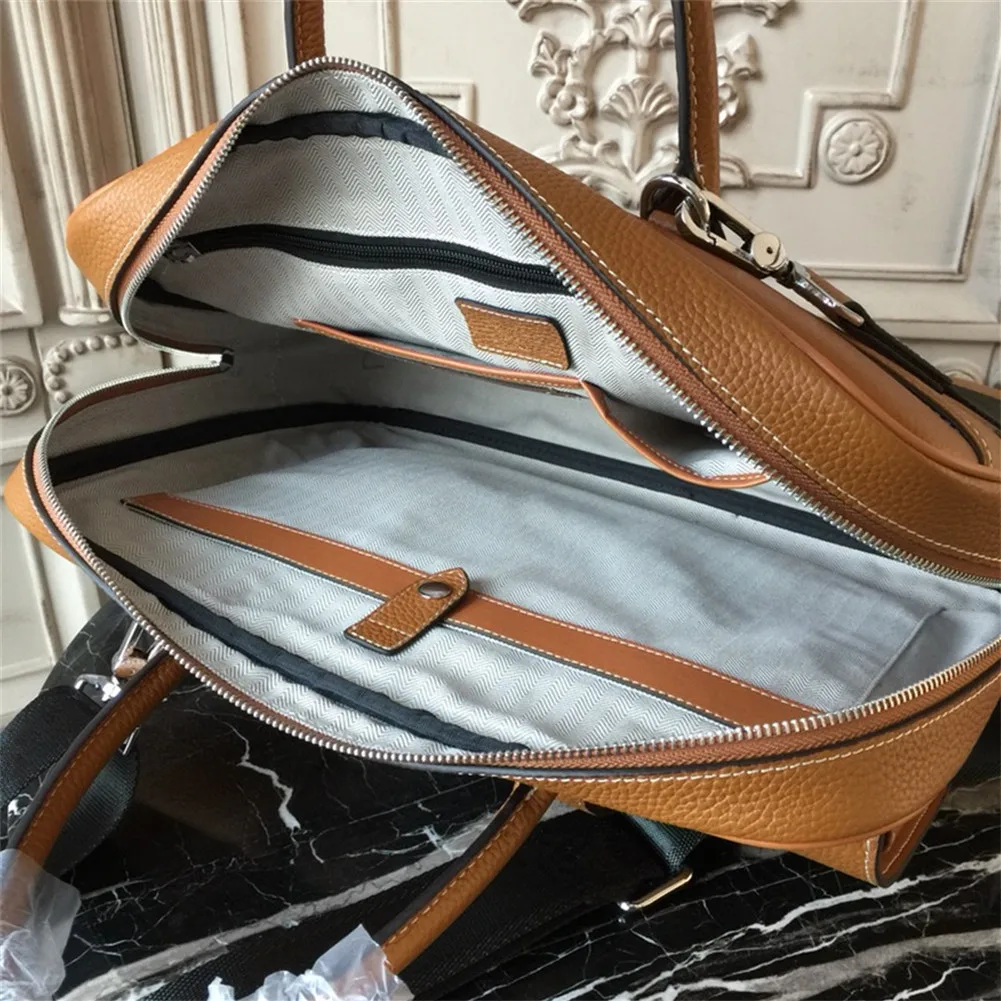 

Leather men's briefcase fashion business laptop bag office handbag
