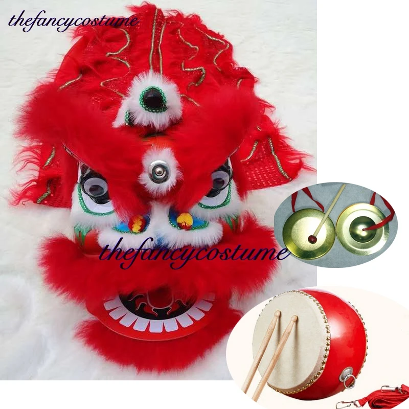 5-12 age 14 inch Classic Kid Lion Dance gong Drum Fancy Costume Cartoon wzplzj Props  Play Parade Outfit Sport Carnival