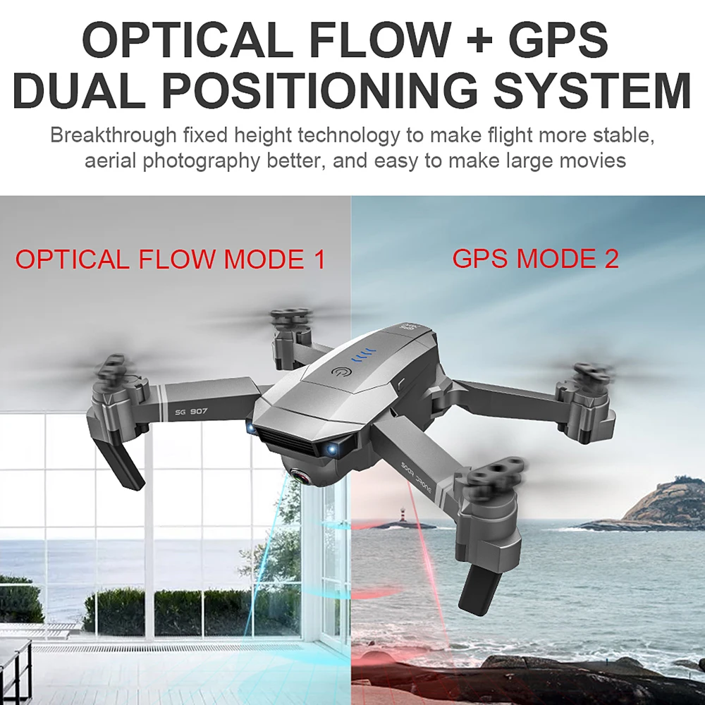 SG907 gps Дрон с 4K HD двойной камерой Широкий угол 5G wifi RC Квадрокоптер складной дроны