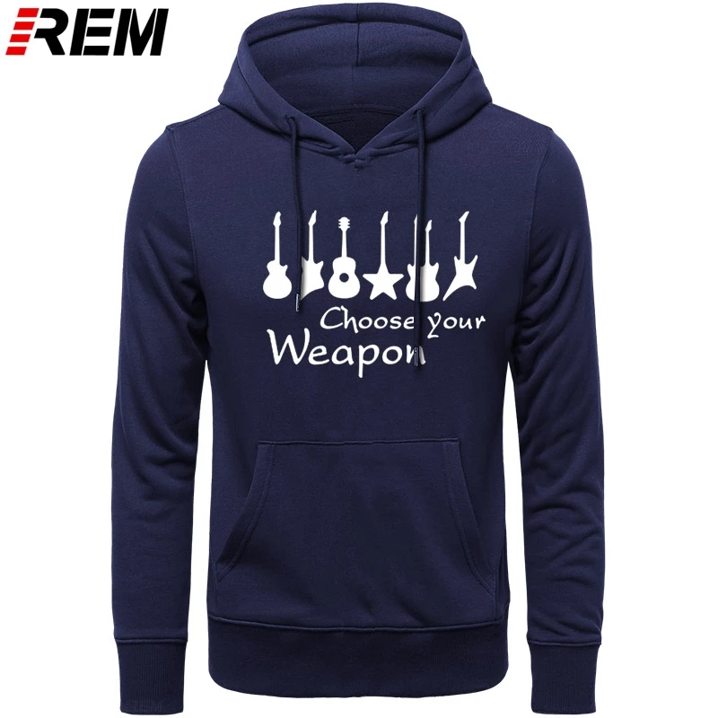 

REM New Fashion Men's Choose Your Weapon Guitarist Player Funny Men Print Cotton Rock Guitarist Long Sleeve Hoodies, Sweatshirts