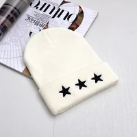autumn winter embroidery five pointed star skullies beanies caps man women warm knitted hat gorros bonnets