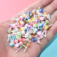 50pcs lollipop shaped charms for acrylic nails resin nail art multi design decoration studs jewelry manicure nail art gems 2022