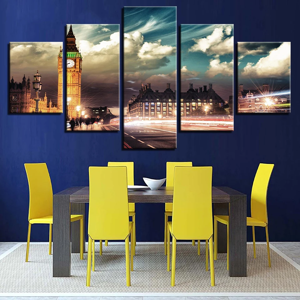 Настенный декор для гостиной с рамкой HD принты 5 шт. картины изображением