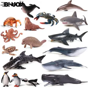 Морской биологической модели Морская жизнь-лего для обучения, сборный морских животных Китовая акула Осьминог рыбы игрушечные Пингвины для детей Декор подарок