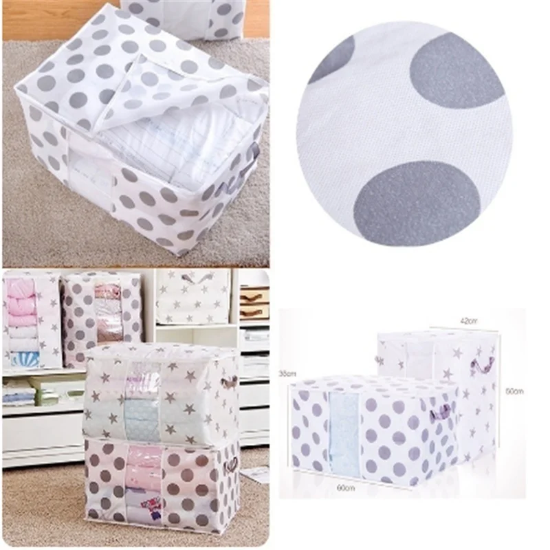 Большая емкость Нетканая печатная отделка одеяла сумка для хранения Одеяло