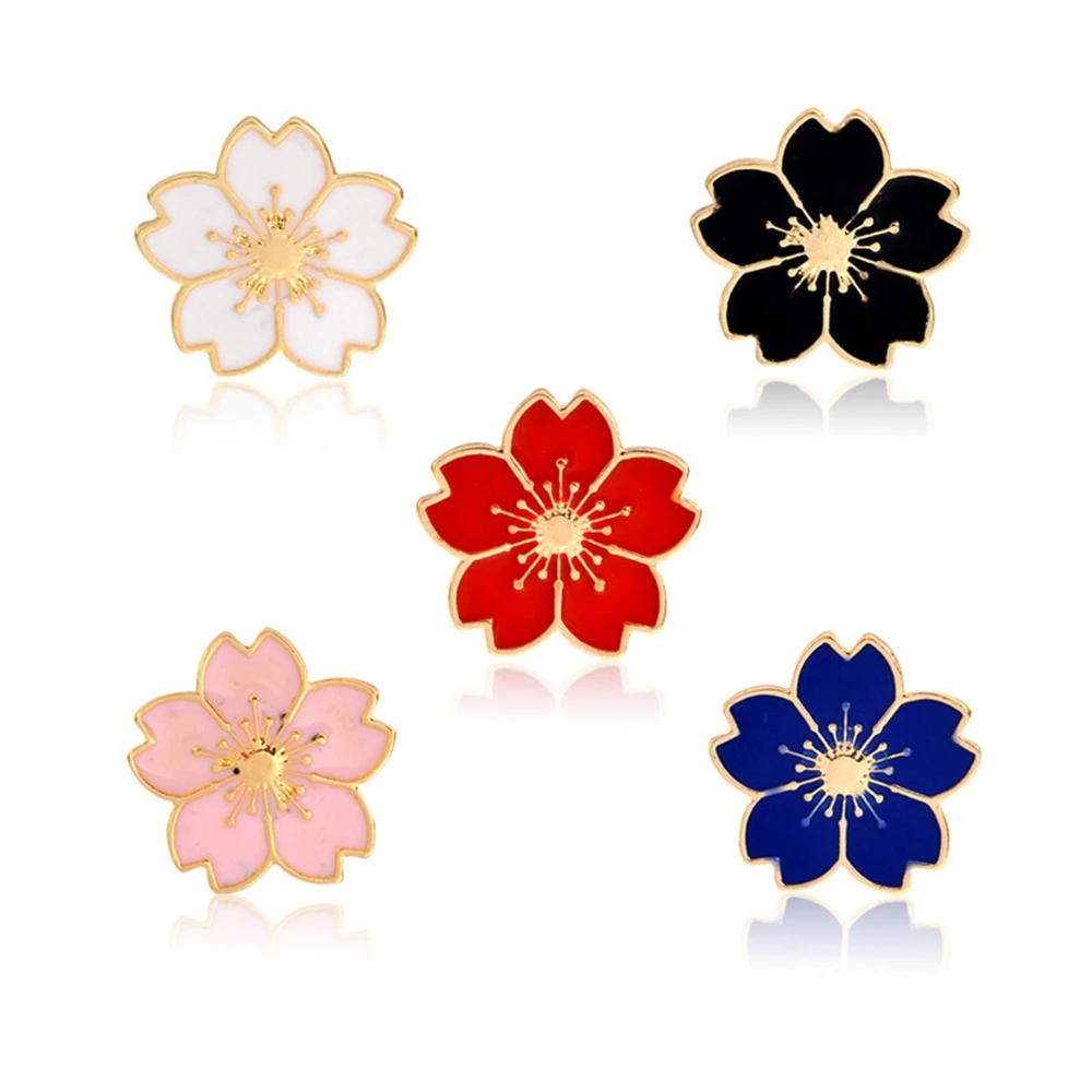 

Cherry Blossom Enamel Brooch Cute Japanese Cherry Blossom Broochs Women Clothes Backpack Pins Badge Ornaments Gifts for Friends