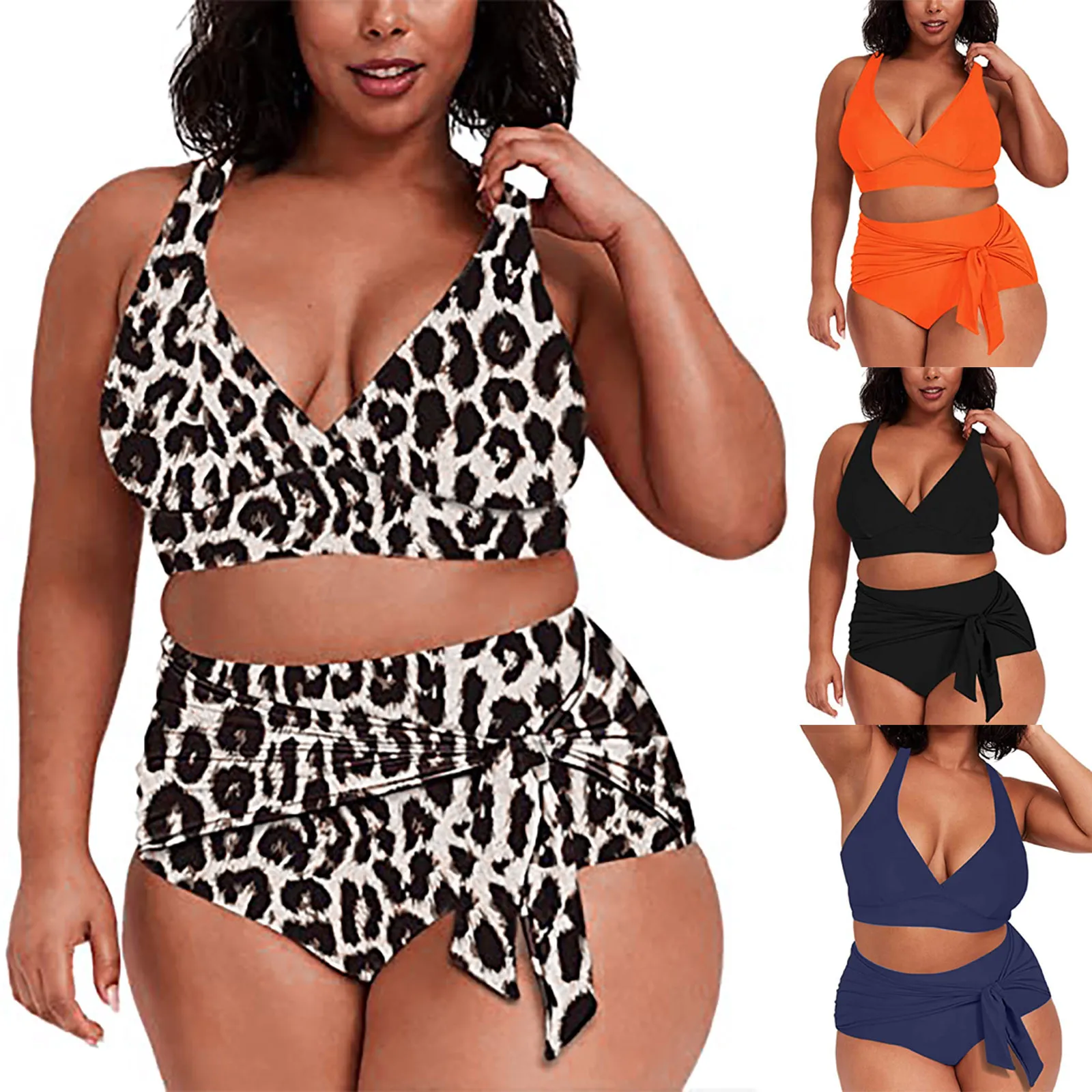

Multicolor Fat Swimsuit Women Swimsuit High Waist Leopard Printing Split Swimsuit Baador Mujer Talla Grande Fashion