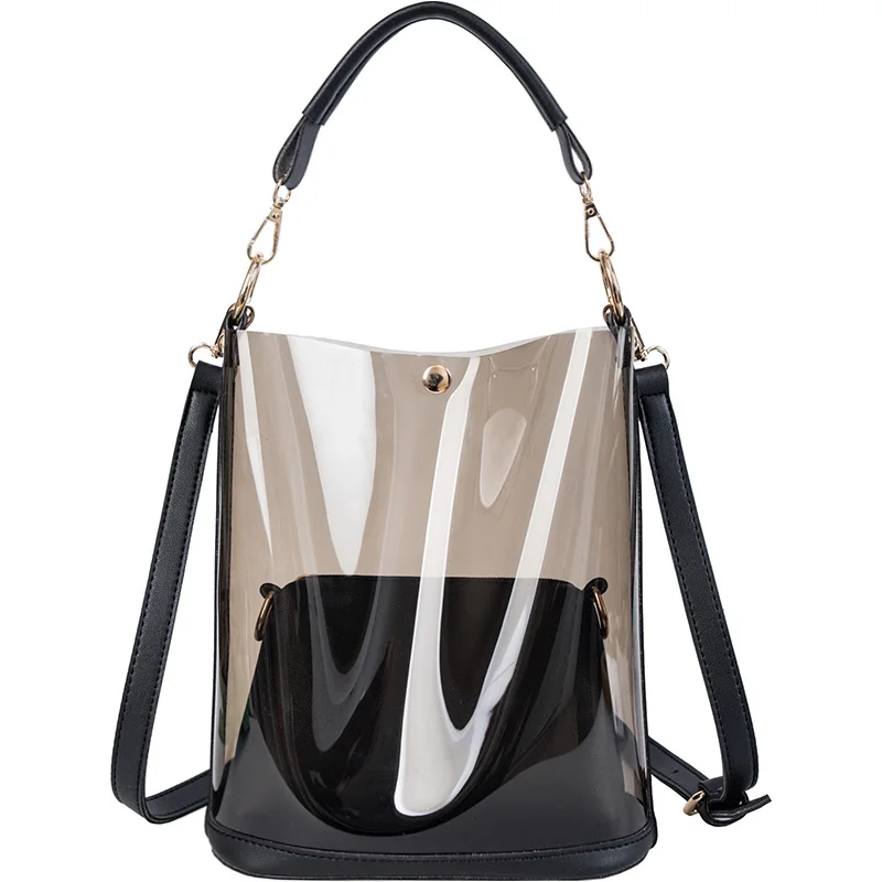 

Transparent Bag Women 2020 New Fashion Korean Crossbody Portable Shoulder Bag Large Capacity Bucket Package D121