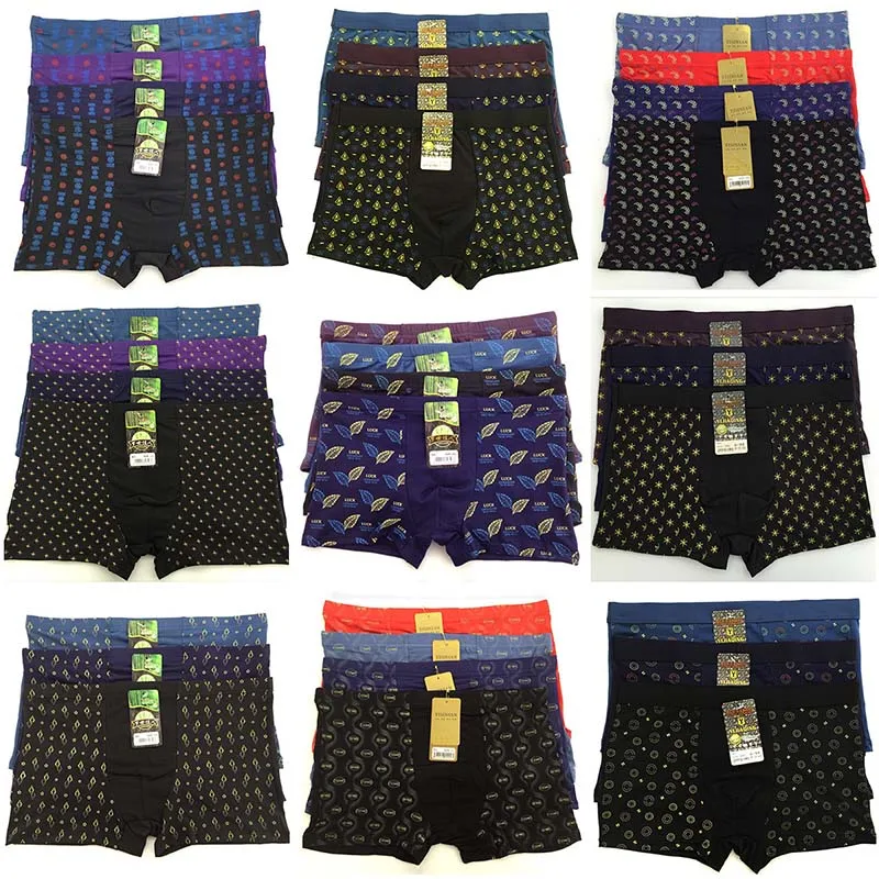 Мужское нижнее белье боксеры шорты из бамбукового волокна с принтом цветные